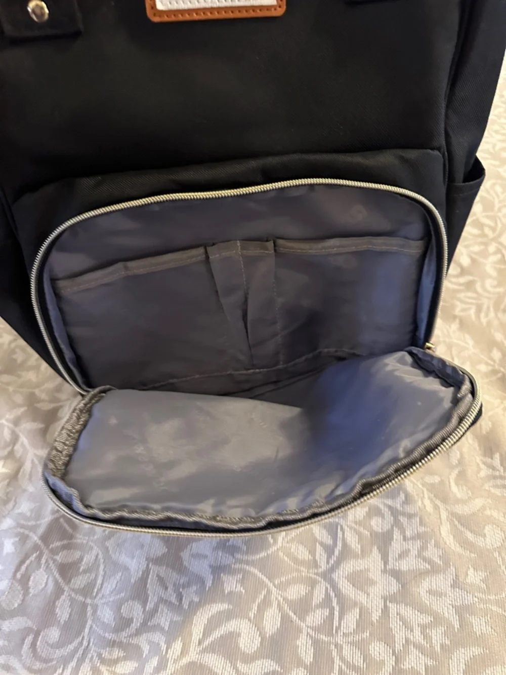sowaovut Black backpack with Tan Trim Label